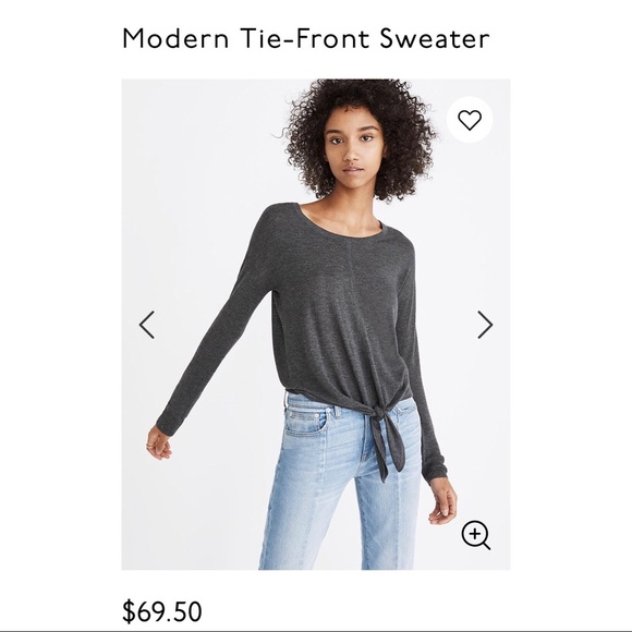 Madewell Modern Tie-Front Sweater in Beige Cream - Picture 1 of 4